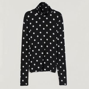 NWT Polka Dot Turtleneck Modal Top